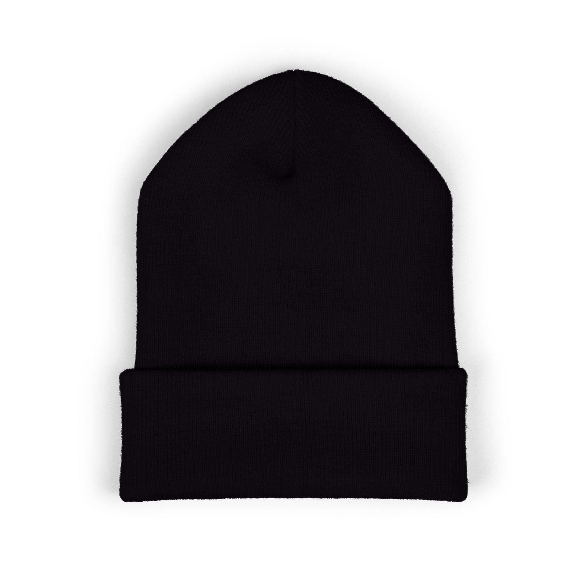 Embroidered BR Signature Cuffed Beanie — Cozy Black Knit Hat
