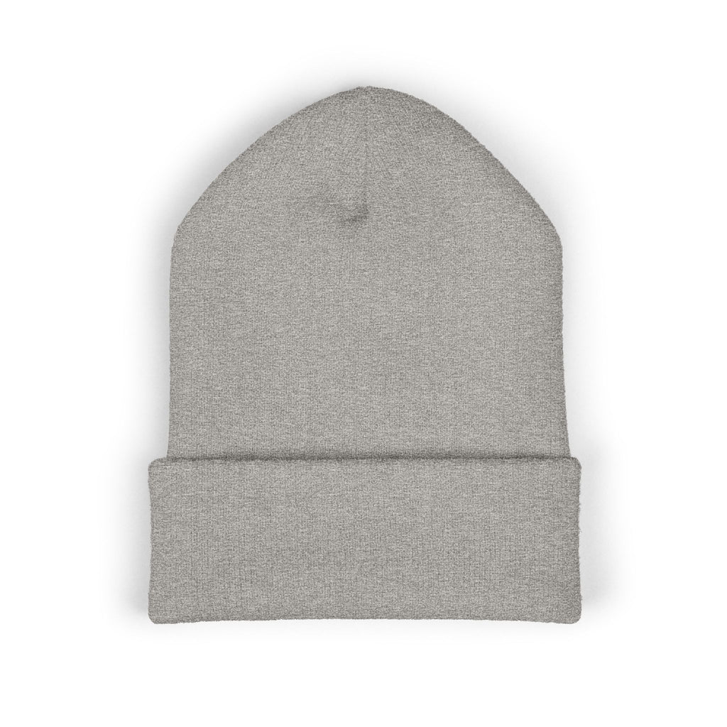 Embroidered BR Signature Cuffed Beanie — Cozy Heather Gray Knit Hat
