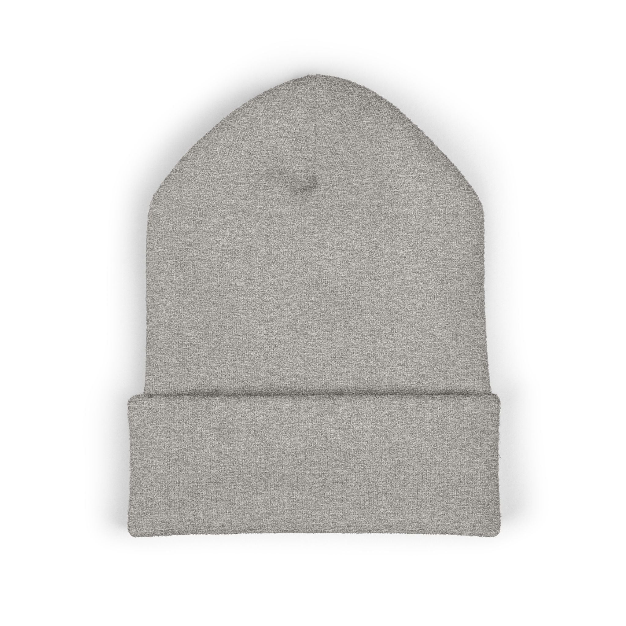 Embroidered BR Signature Cuffed Beanie — Cozy Heather Gray Knit Hat