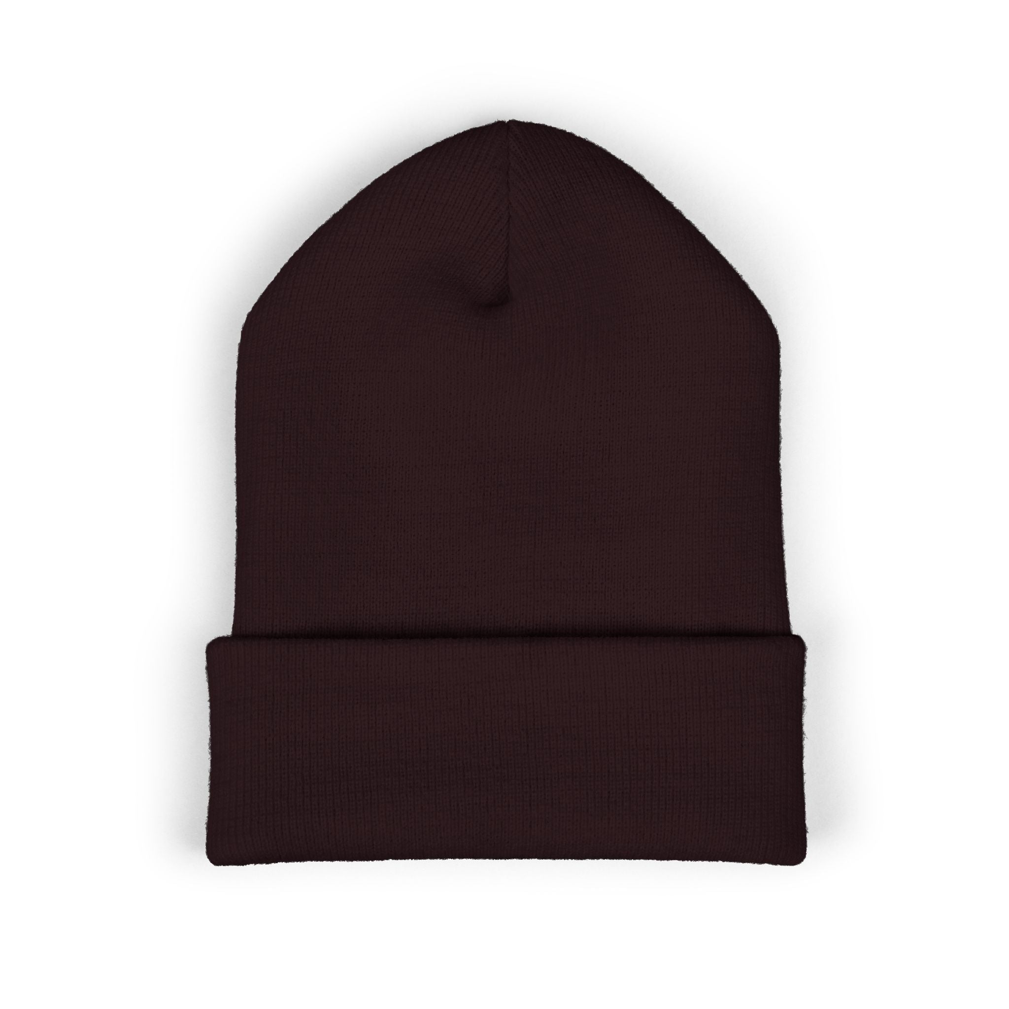 Embroidered BR Signature Cuffed Beanie — Cozy Dark Chocolate Knit Hat