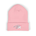 Embroidered BR Signature Cuffed Beanie — Cozy Baby Pink Knit Hat
