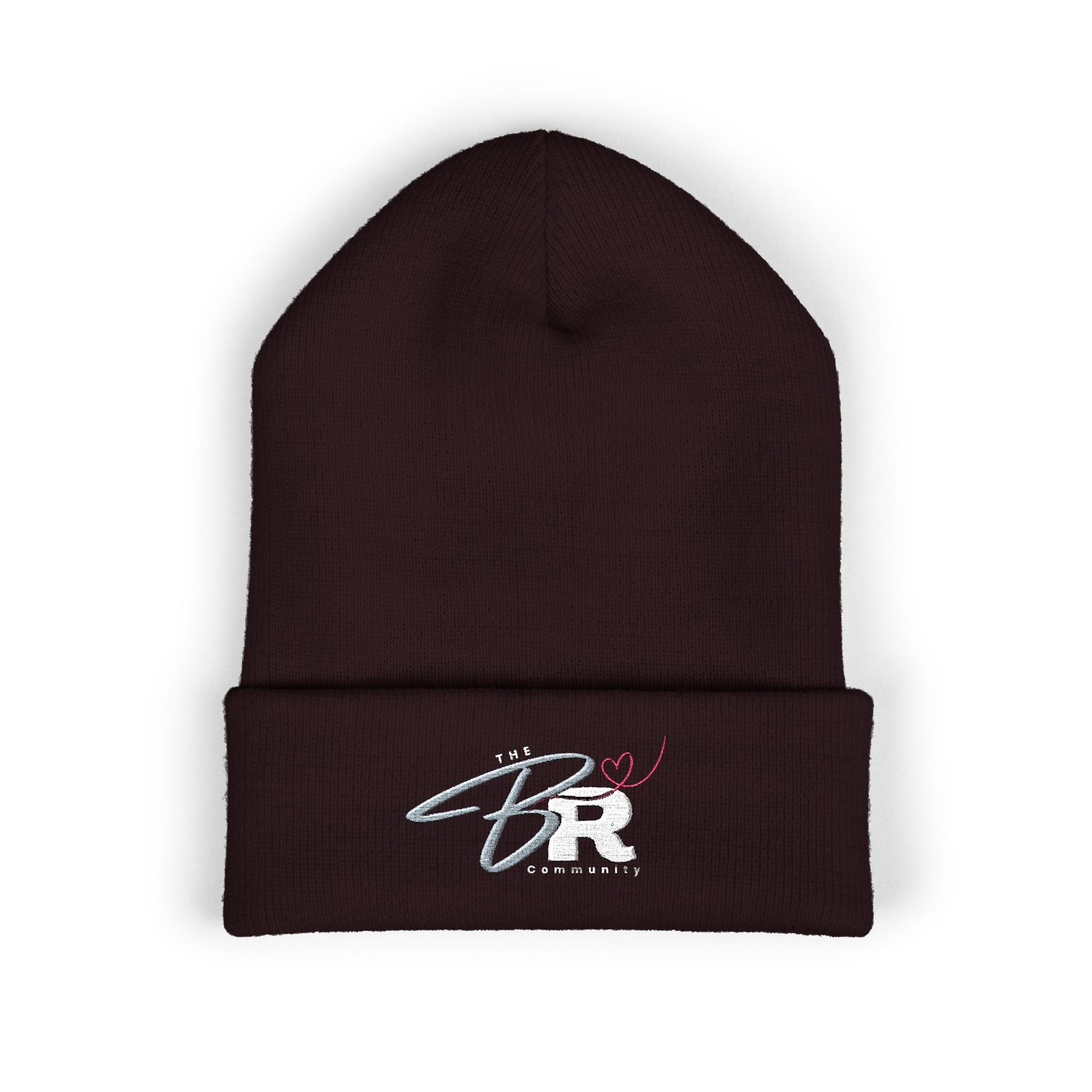 Embroidered BR Signature Cuffed Beanie — Cozy Dark Chocolate Knit Hat